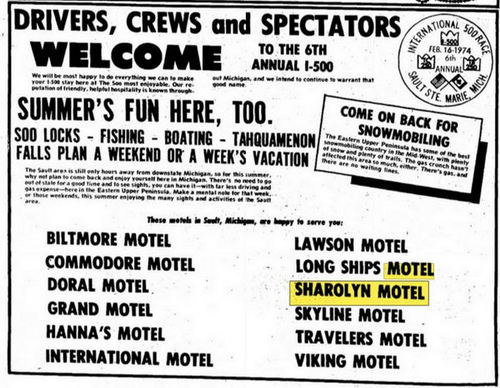 Sharolyn Motel & Restaurant - 14 Feb 1974 Ad
